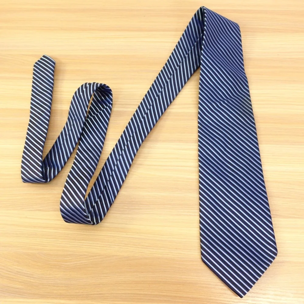 Brooks Brothers Makers Tie Mens Blue Repp Silk Stripe Classic Ivy Groom USA Made